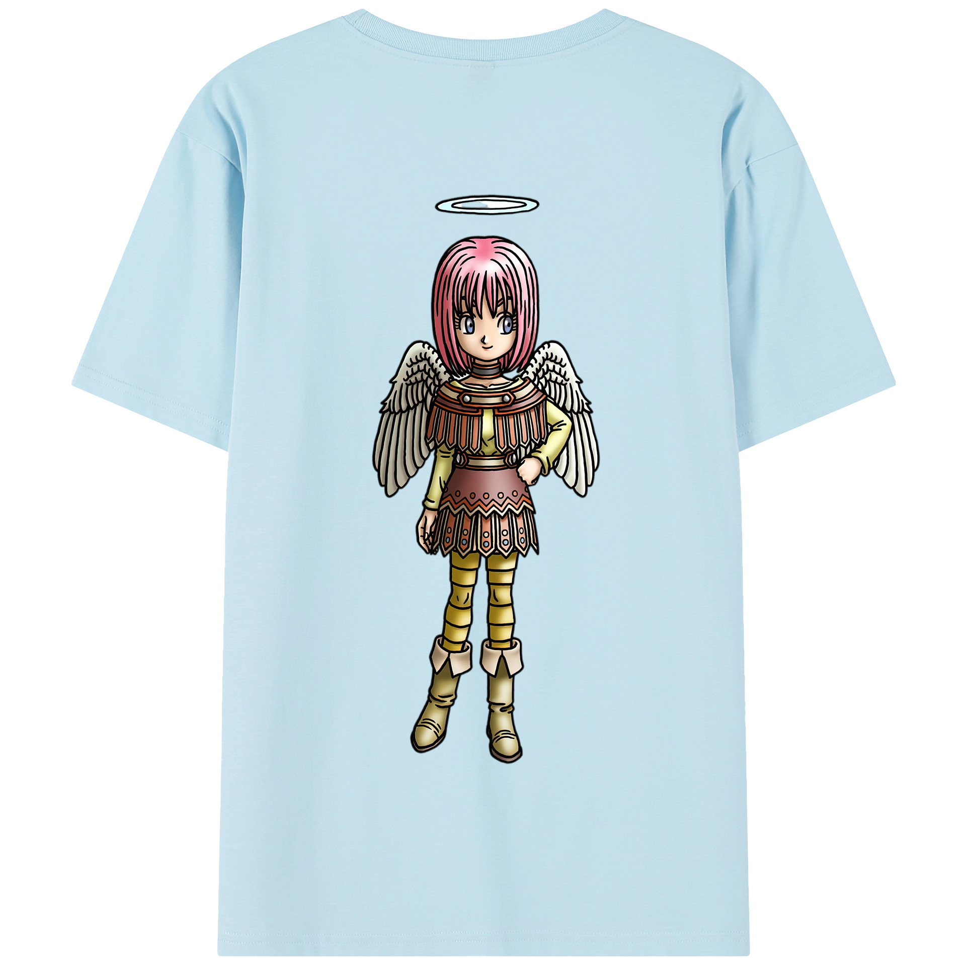 （画像用） ドラゴンクエスト Doragon Kuesuto Dragon Quest 綿100％半袖Tシャツ（背面プリント）